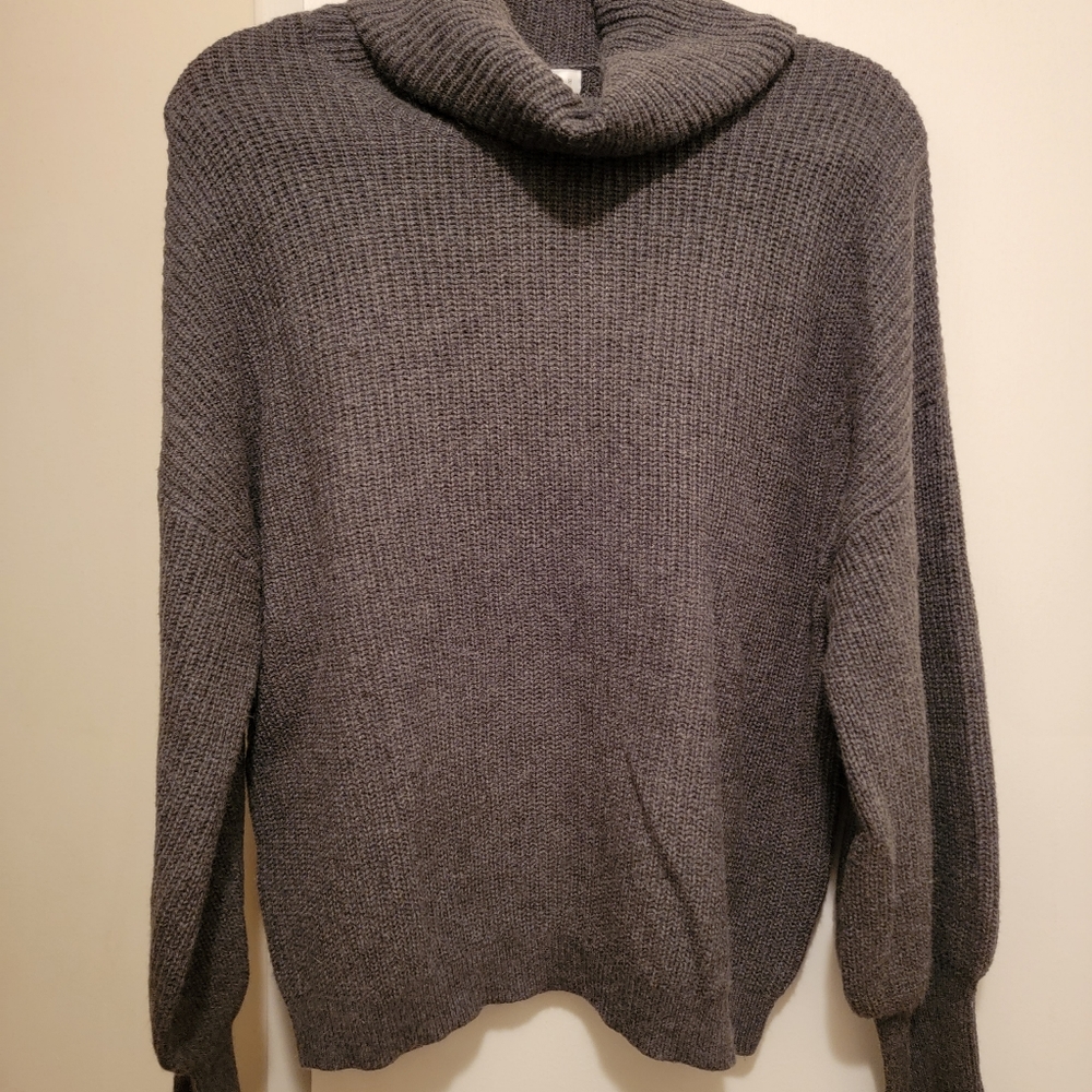 Grey Cowl Neck Sweater